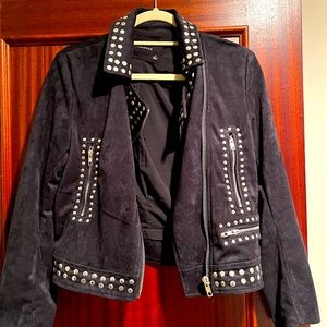 Vegan Suede biker jacket with studs